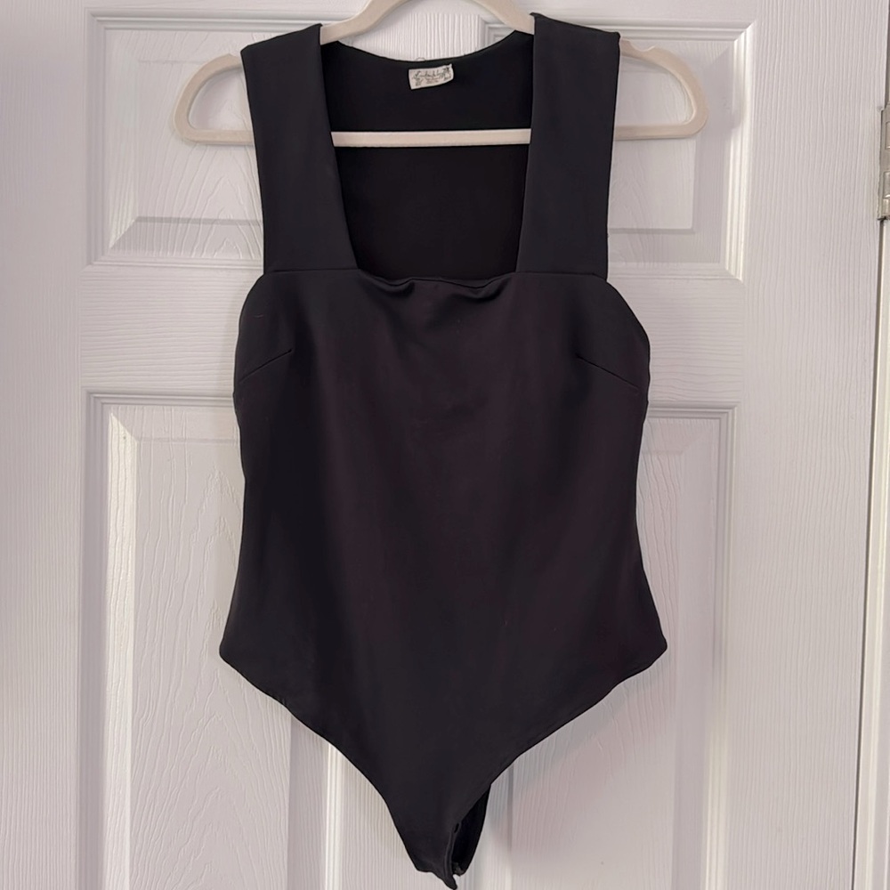 Free People Black Racerback Bodysuit